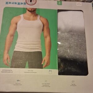Papi Men's 3 Pk Mens Tank Top-white,grey & black L